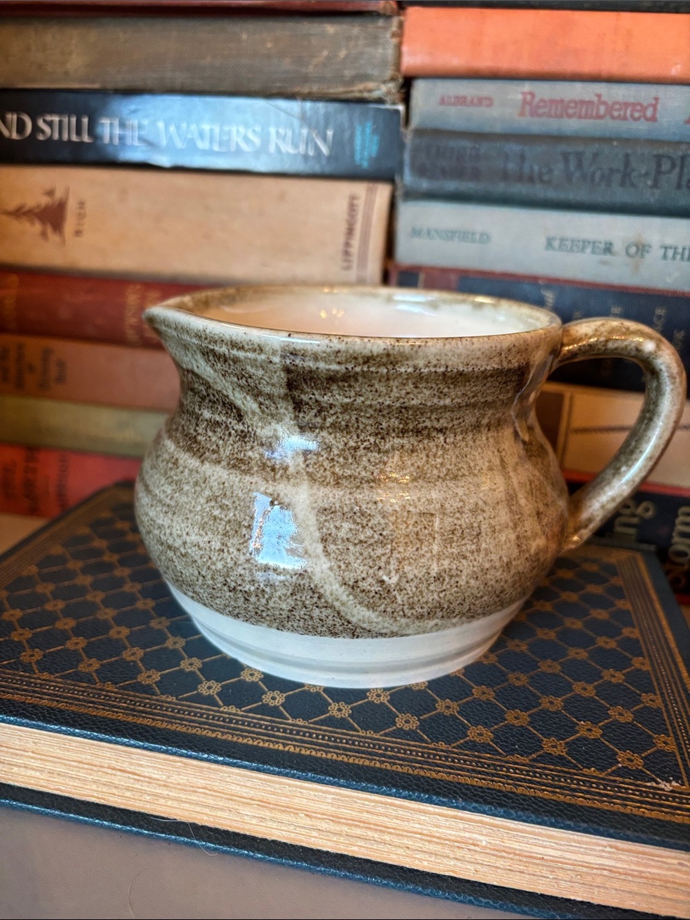 Handcrafted Brown Glazed Ceramic Pitcher